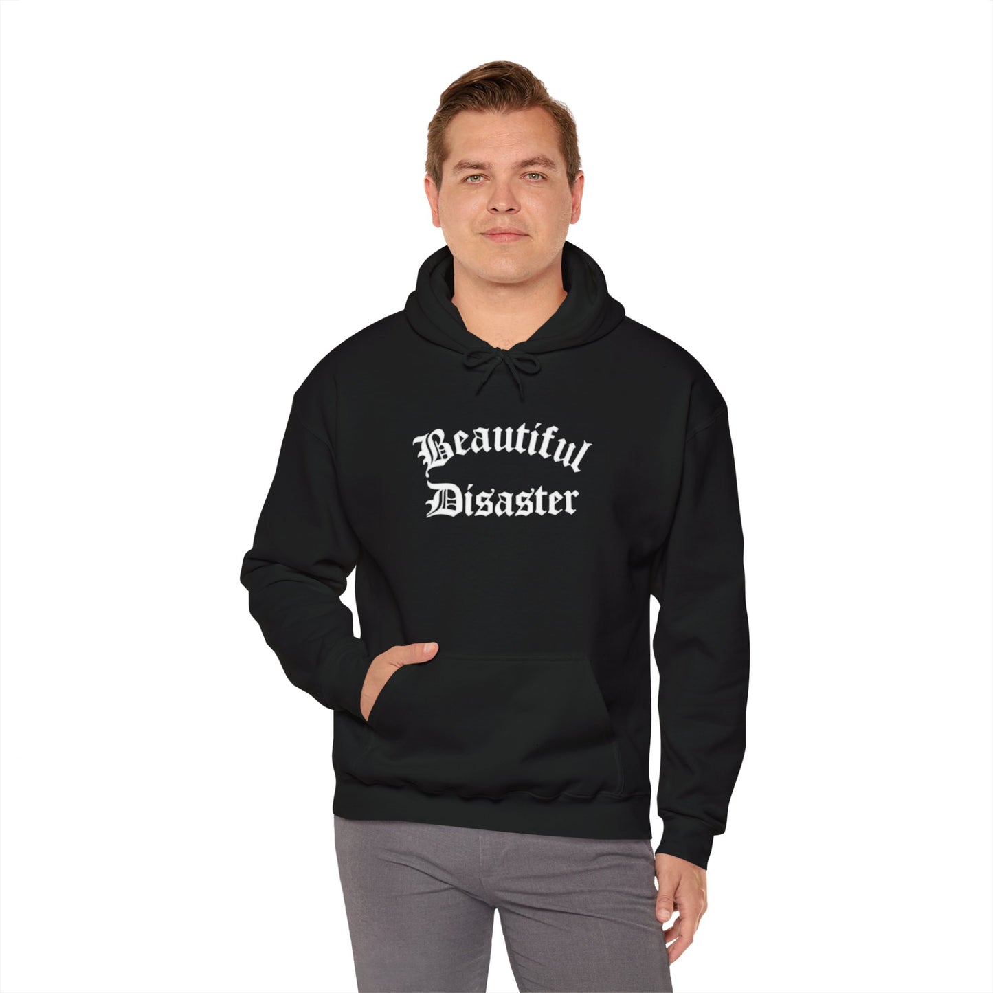 Beautiful Disaster Text Hoodie - Unisex